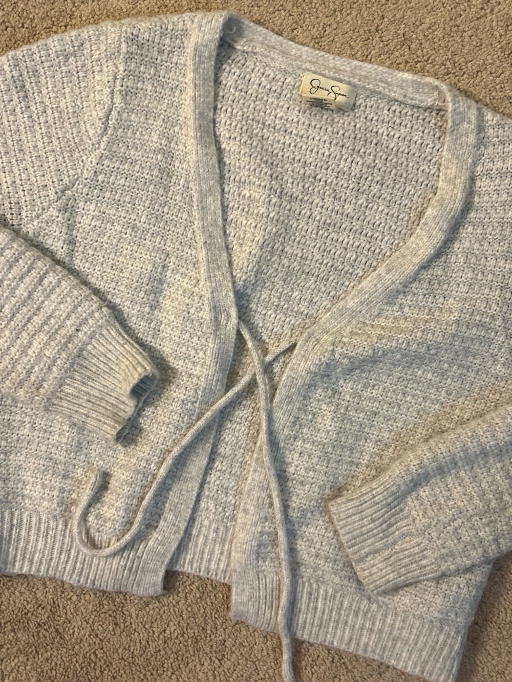 Jessica Simpson Tie-Front Waffle Knit Cardigan